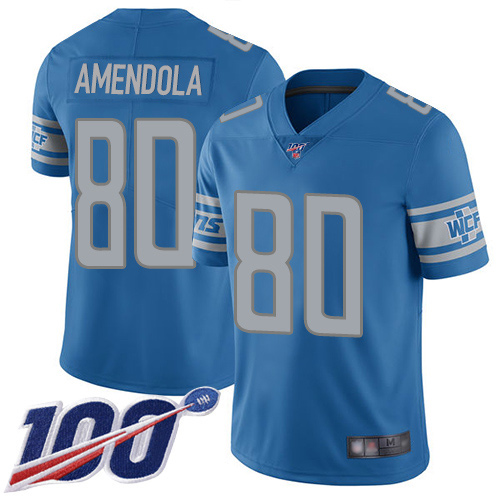 Detroit Lions Limited Blue Men Danny Amendola Home Jersey NFL Football #80 100th Season Vapor Untouchable